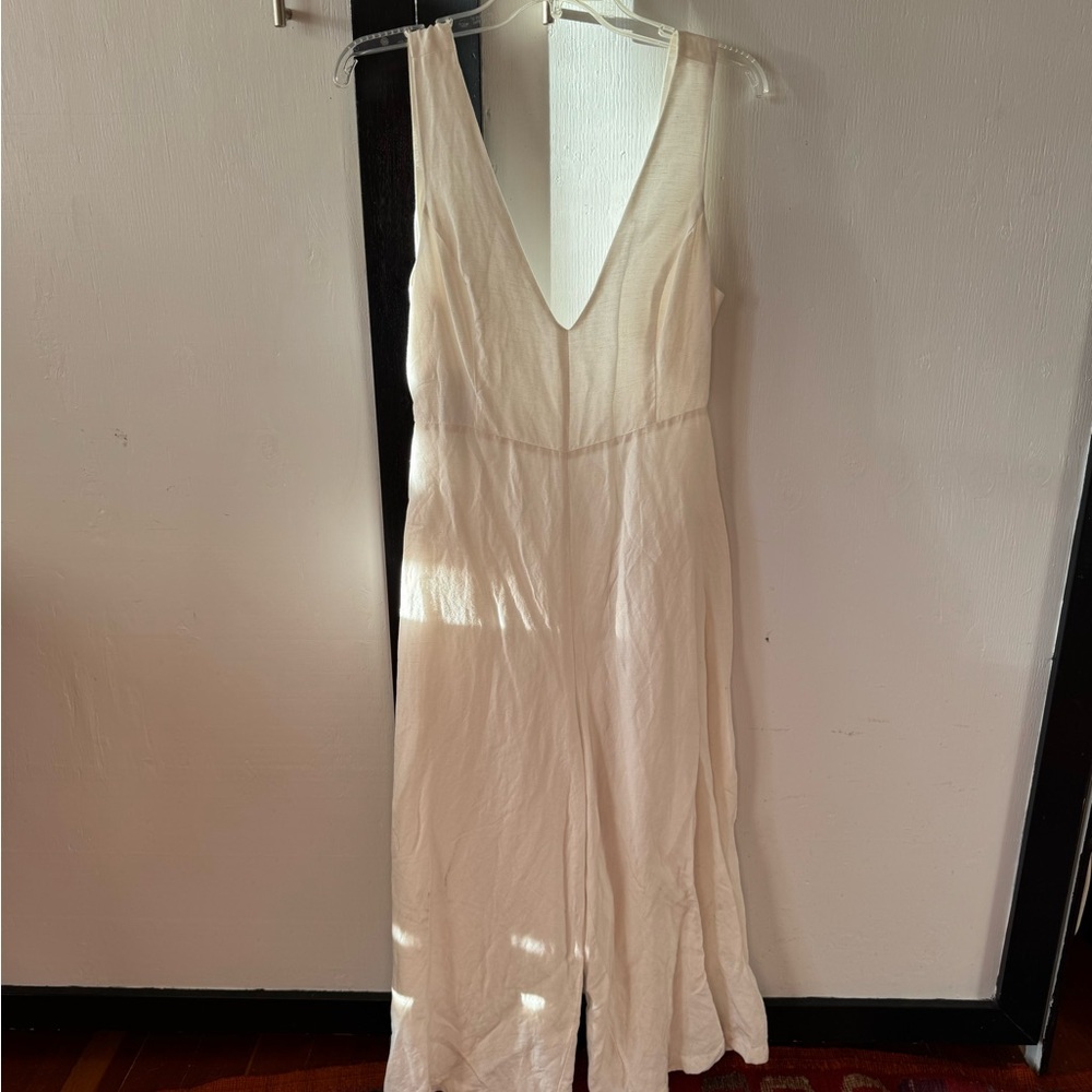 Never Worn White Linen Jumpsuit